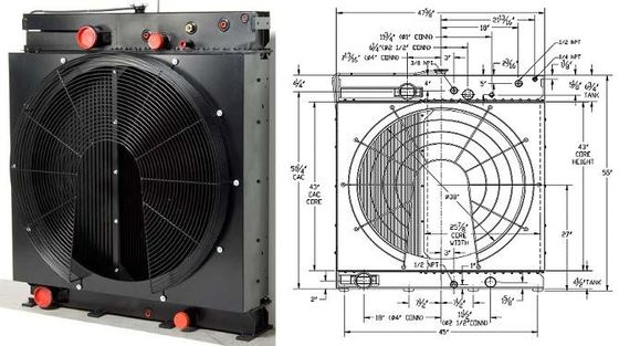 Aluminium Brazed Welding Hydraulic Oil Heat Exchanger / Radiator Untuk Diesel Generator