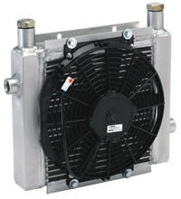 Piring Fin Aluminium Air Oil Cooler, Hydraulic Oil Heat Exchanger DC12V / DC24V