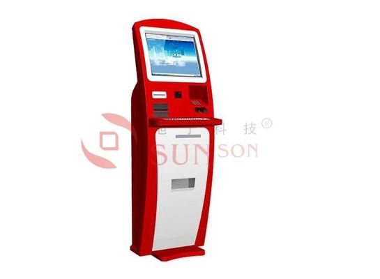 Red Floor Standing Sistem Informasi Kios dengan EPP QR Barcode Reader